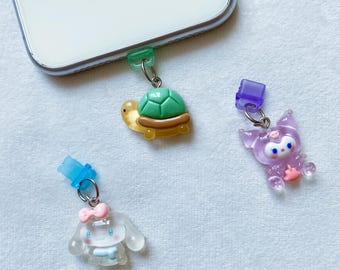 Cute Animal Dust Plugs,USB-C Charm,Lightning Charm,Kawaii Dust Plug Charm iPhone Switch,Charger Port Protector,Kindle Charm,iPad Charm