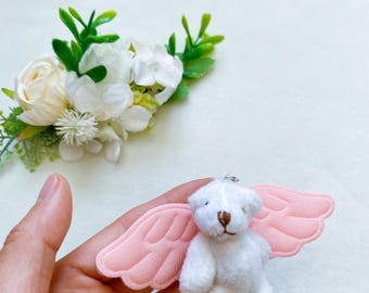 Cute Anime Angle Bear Plush Phone Charm/Keychain,Kawaii Accessory Gift,Cute Bag Charms,Backpack Charm,Anime Gift,Bag Accessories
