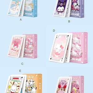 Cartas de jogar fofas de anime 54, cartas de pôquer kawaii, cartas de baralho de pôquer, jogos de cartas, cartas de jogar coloridas, prontas para enviar, baralho de cartas, cartas de jogar legais
