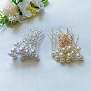 Set of 16 Bridal White Small/Mini Pearl Hair Pins,Wedding Style Pins,Bridal Hair Accessories,Silver/Gold Hairpin,Pearl Pin,Wedding Hair Clip