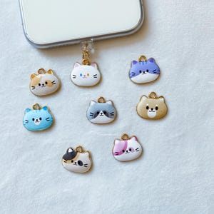Cute Kitty Cat iPhone Dust Plugs,Fits Lightning Cable,Kawaii Dust Plug Charm iPhone Switch,Charger Port Protector,Kindle Charm,iPad Charm