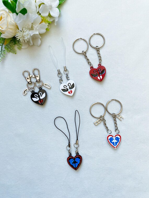 Swan/dolphin Magnetic Heart Keychain Set,valentine's Day Gift