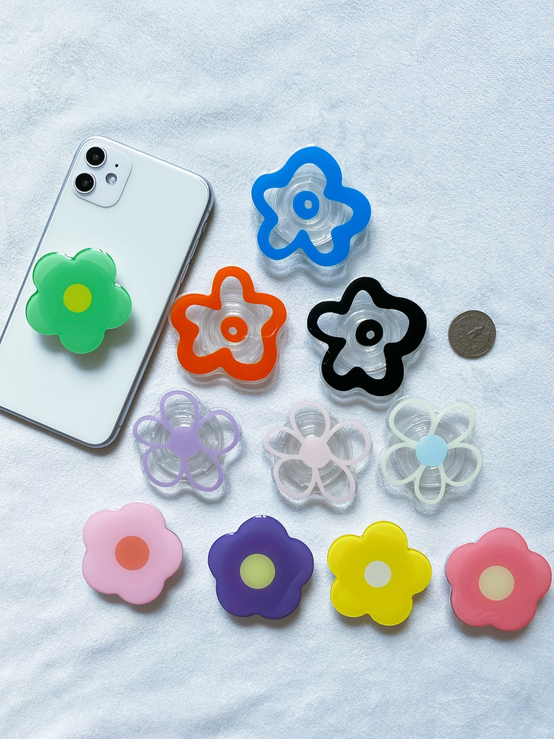 Simple Flower Resin Cute Phone Grip,kawaii Phone Ring Holder,ready to ...