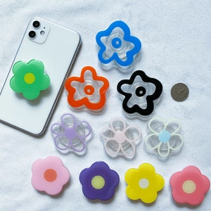Simple Flower Resin Cute Phone Grip,Kawaii Phone Ring Holder,Ready to Ship,Kawaii Accessories,Kawaii Grip,Cute Gifts,Foldable Stand