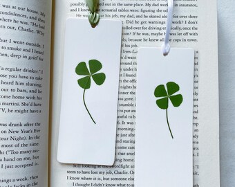 Real Four Leaf Clover Lucky Charm,Laminated,Dried Bookmark,Lucky Bookmark,Gift for Book Lover,Teacher Gift,Scrapbooking,Wallet Wishing