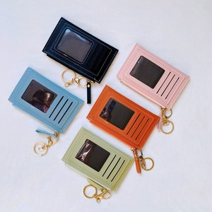 Titular de la tarjeta de llavero de 5.5 "* 3.5", regalo para mamá, billetera de mujer, regalo de cumpleaños, regalo para esposa, titular de identificación, llavero para mujeres, listo para enviar, billetera pequeña