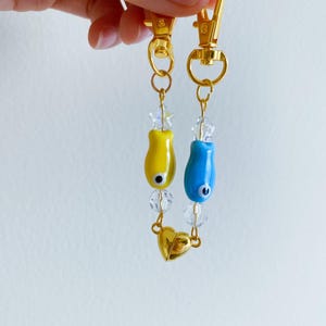 Fortune Ceramic Fish Magnetic Heart Phone Charm,Matching Keychain,Matching Couples Gift Set,Best Friends,Anniversary Gift,Lucky Cute Gifts