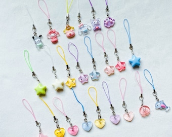 Bunte Stern/Blume/Herz/Ozean Tier niedlichen Telefon Charme, Planer Charme, bereit zu versenden, niedlichen Geschenk, niedlichen Tier Charme, kawaii Accessoires, Telefon Charme