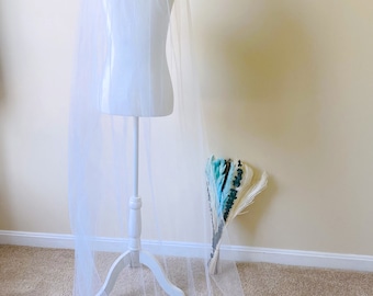 Velo estrecho simple de 80", envío rápido, velo de boda suave, listo para enviar, velo de un solo nivel, velo suave, velo de marfil, velo de encaje, velo de boda blanco