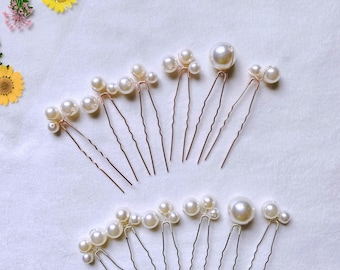 Lot de 6 épingles à cheveux en or/argent pour la mariée, perle blanche de haute qualité, épingles de style mariage, accessoires pour cheveux de mariée, épingle à cheveux, nacre, pince pour mariage