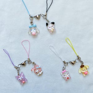 Colorful Animal Magnetic Heart Phone Charm,Matching Keychain,Matching Couples Gift Set,Best Friends,Anniversary Gift,Mom/Sister Cute Gift
