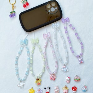 colorful kawaii animal phone charm,cute phone charm lanyard,Y2K phone strap,camera strap,phone accessories,cute phone strap,airpod charm