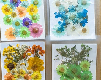 IN VENDITA 4 confezioni da 120+ pezzi di fiori e foglie essiccati pressati per resina, forniture per gioielli, creazione di biglietti di nozze, composizioni floreali, decorazioni per cornici