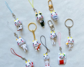 kawaii cat phone charm,planner charm,kitty keychain,kawaii accessory,phone strap,cute gift,anime charm,cute planner/airpods charm,dust plug