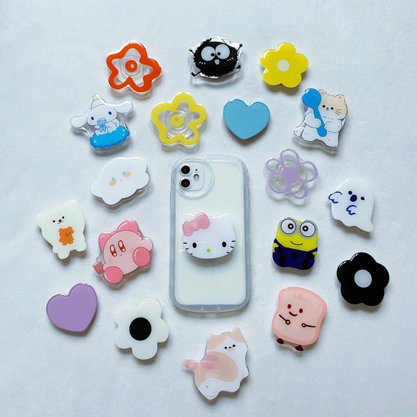 Flower/Leaf/Bunny/Cat/Bear/Puppy Resin Cute Cell Phone Grip,Kawaii Phone Ring Holder,Ready to Ship,Kawaii Accessories,Kawaii Grip,Cute Gifts