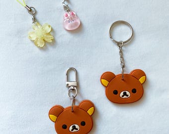 Anime Kawaii PVC Bear Keychain,Bear Keyring,Ready to Ship,Gift for Her,Cute Bag Charms,Backpack Charm,Anime Hanger,Bag Accessories