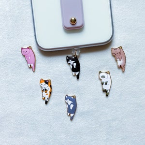 Cute Kitty Cat iPhone Dust Plugs,Fits Lightning Cable,Kawaii Dust Plug Charm iPhone Switch,Charger Port Protector,Kindle Charm,iPad Charm