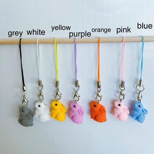 Colorful 3D bunnyl kawaii phone charm,planner charm,kawaii accessory,phone strap,cute gift,anime charm,cute planner/airpods charm