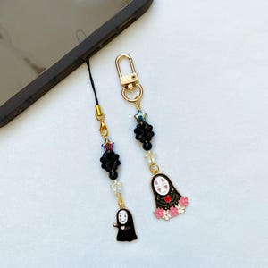 Kawaii No Face Phone Strap Charm,Anime Phone Charm,Cute Planner Charm,Airpods Charm,Cute Keychain,Gift for Her,Kawaii Accessories