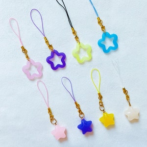 Colorful star kawaii phone charm,planner charm,ready to ship,kawaii accessories,phone strap,cute gift,anime charm, cute gift, gift for her