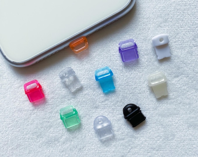Blank Colorful DIY Dust Plugs,Fits Lightning Cable,Kawaii Dust Plug Charm iPhone Switch,Charger Port Protector,Kindle Charm,iPad Charm