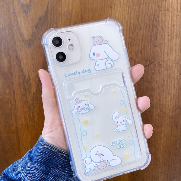 Kawaii Anime iPhone Case with card holders, Clear Soft iPhone Case,Apple iPhone Accessories 14 13 12 11,Cute iPhone Case,Ready to Ship