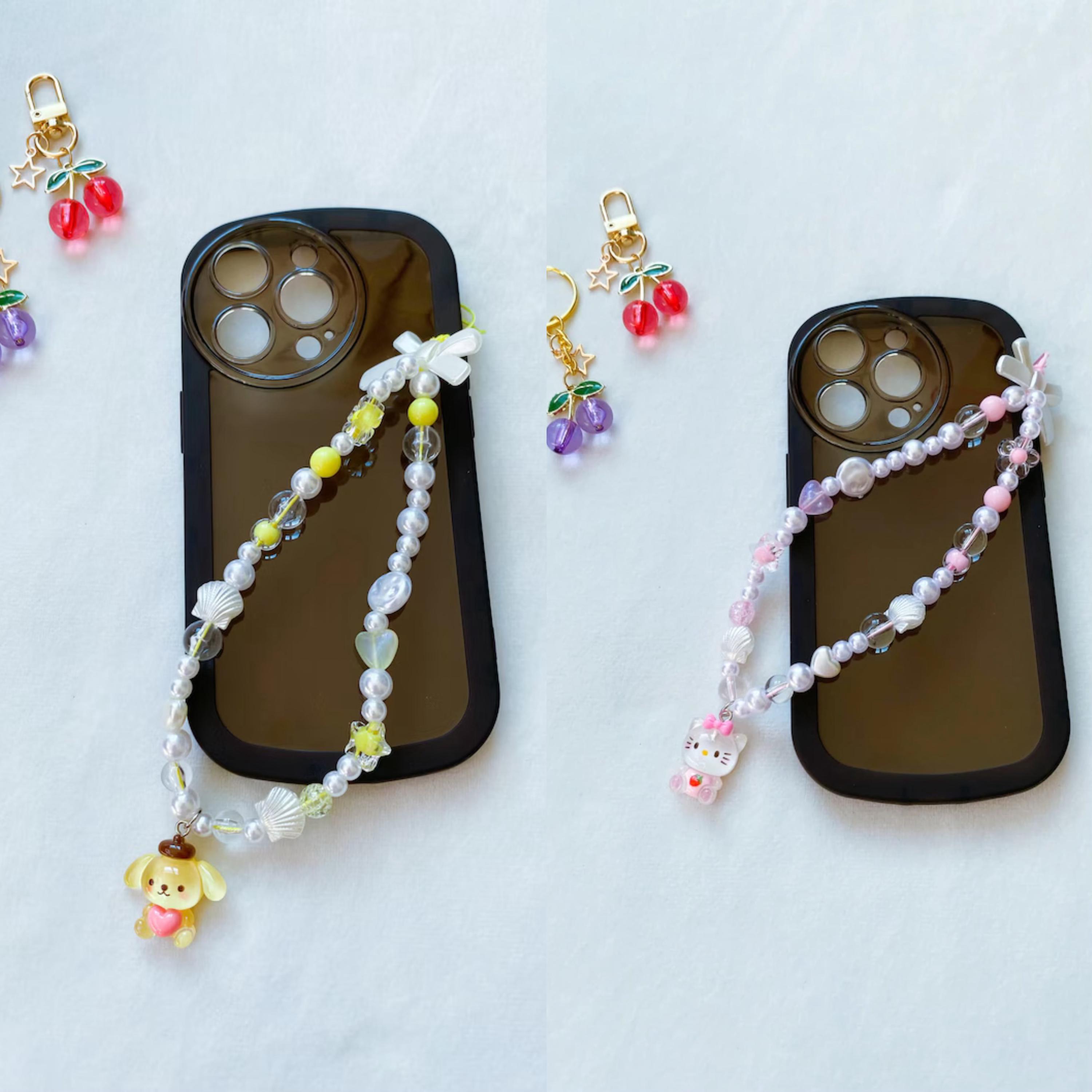 Ciondoli Estetici Y2K Per Telefono, Portachiavi Con Charms A Cuore, Fiocco E Telefono, In Lega E Acrilico, Per Cellulare, Borsa, AirPods E Fotocamera, Regalo Donna - 4