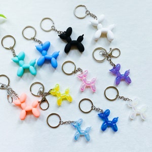 New Color Balloon Dog Keychain,Animal Keychain,Animal Party Favor,Dog Keyring,Dog Lover Gift,Dog Mom Keychain,Dog Dad Gift,Cute Keychain