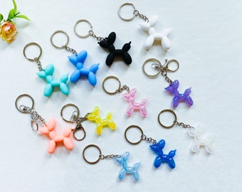 New Color Balloon Dog Keychain,Animal Keychain,Animal Party Favor,Dog Keyring,Dog Lover Gift,Dog Mom Keychain,Dog Dad Gift,Cute Keychain