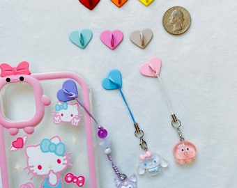 Colorful Metal Heart Phone Charm Holder,Loop for Phone Charms,Kawaii Accessories,Kawaii Charm Hook,Cute Gifts,Anime Phone Charm Hook