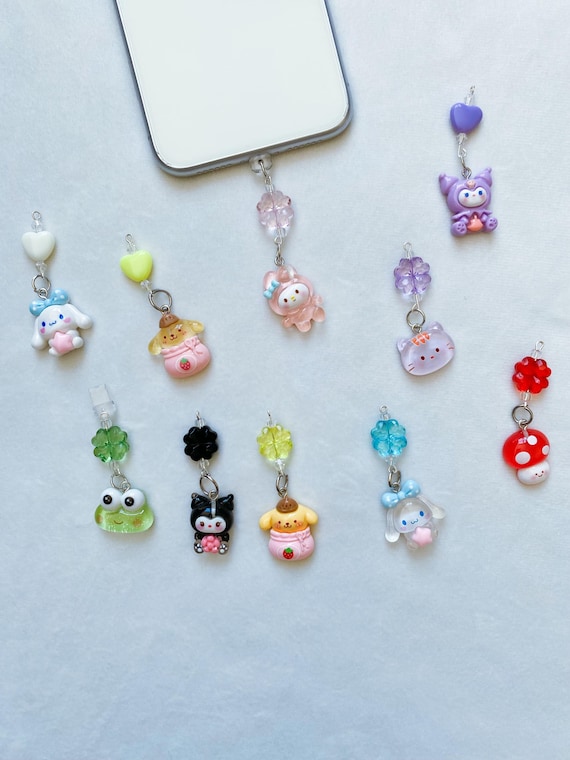 Cute Animal Bead iPhone Dust Plugs,Fits Lightning Cable,Kawaii Dust Plug Charm iPhone Switch,Charger Port Protector,Kindle Charm,iPad Charm