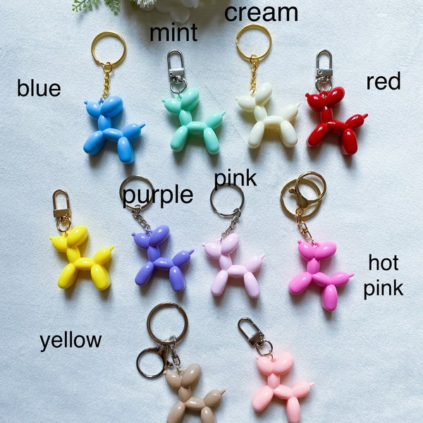 Colorful Jelly Balloon Dog Keychain,Animal Keychain,Animal Party Favor,Dog Keyring,Dog Lover Gift,Dog Mom Keychain,Dog Dad,cute gift,anime