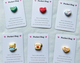 Cute Heart Pocket Hug,Thinking of You Gift,Wallet Wishing,Pocket Token,Sending A Hug,Anxiety Gift,Heartwarming Gift for Friends&Family