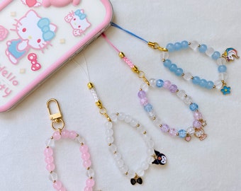 kawaii anime phone charm bracelet, airpod backpack keychain, y2k accessory, kpop keychain,phone strap,cute gift