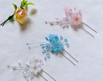 Set of 2 Bridal Pearl Flower Hair Pins, Wedding Style Hair Pins, Bridal Hair Accessories, Hairpin, Pearl Pin,Wedding Hair Clip,Ready to Ship