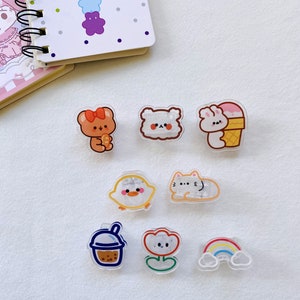 Niedlicher Bär,Hasen,Regenbogen Acryl Clip,Binder Clip,Kawaii Büroklammer,Briefpapier,Büro Schreibwaren,versandfertig,Kawaii Zubehör,niedliche Geschenke