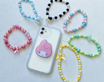 Bead kawaii phone charm,planner charm,kawaii accessories,phone strap,kawaii charm,cute gift,Phone Lanyard,Pocket Keychain Strap,Car Keychain