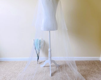 80"/120" Simple Narrow Veil,Fast Shipping,Soft Wedding Veil, Ready to Ship,Two Tier Veil, Soft Veil,Ivory Veil,Lace Veil,White wedding veil