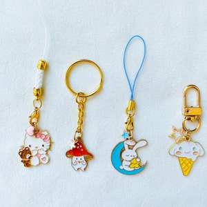 Bunny,cat,bear,puppy kawaii phone charm,planner charm,Easter gift,kawaii accessories,phone strap,kawaii charm,cute gifts,anime phone charm image 2