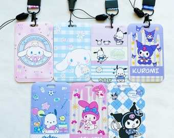 Kawaii Card Holders with Lanyard, Ready to Ship,Birthday Gift for Her,Anime ID Holder,Back to School Gift, Soft Lanyard, Back to Work