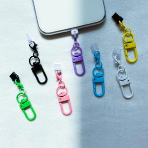 Cute Swivel Clasp iPhone Dust Plugs,Fits Lightning Cable,Kawaii Dust Plug Charm iPhone Switch,Charger Port Protector,Kindle Charm,iPad Charm
