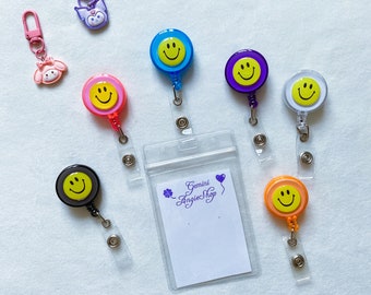 Cute Retractable ID Badge Reel,Kawaii Retractable,Doctor/Nurse/Teacher/Student Badge Reel Clips,RN ID Holder, Key Card,Medical Gift