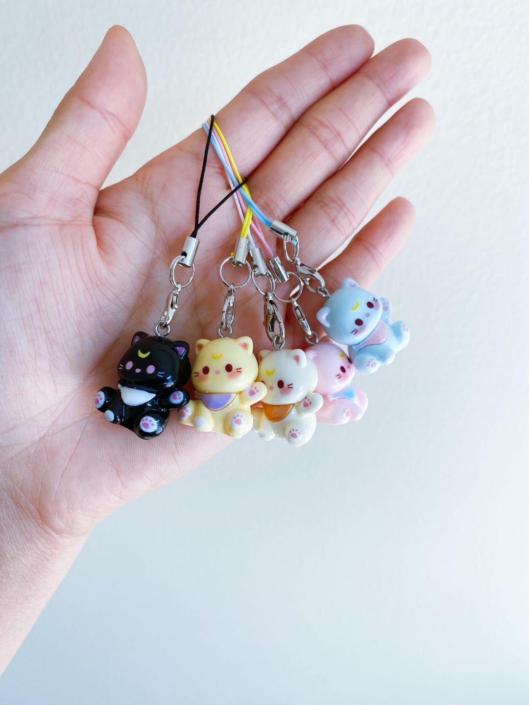 Cat Phone Charm, Kawaii Keychain, Y2k Charms, Cute Kitty Phone Charm For Airpods, Backpacks, Handbags, Lunch Bags, Keychains, Purses - View #2