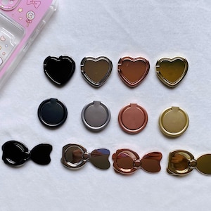 Heart Cell Phone Grip,Round Cellphone Stand,Metal Phone Grip Stand,Collapsible Finger Ring Holder,360 Rotating Finger Ring, Ready to Ship