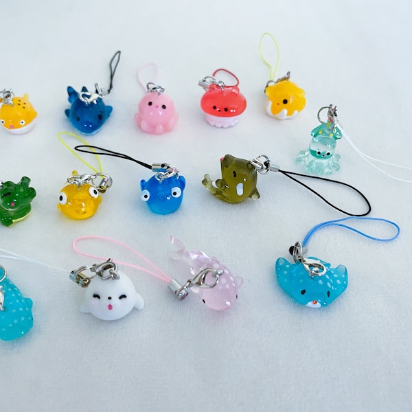 Colorful jelly ocean animal kawaii phone charm,planner charm,kawaii accessory,phone strap,cute gift,anime charm,cute planner/airpods charm