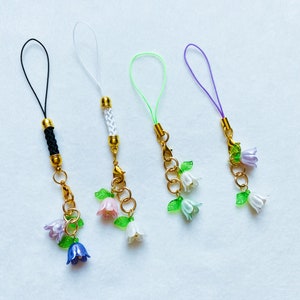 Colorful cute lily flower phone charm,kawaii planner charm,kawaii accessories,phone strap,cute gift,anime charm,flower pendant