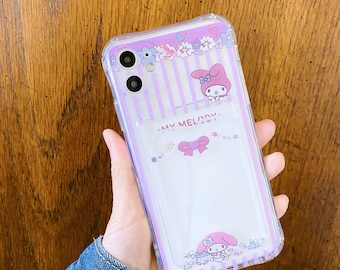 Kawaii Anime iPhone Case with card holders, Clear Soft iPhone Case,Apple iPhone Accessories 13 12 11,Cute iPhone Case,Ready to Ship