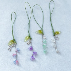 Personalised colorful lily flower kawaii phone charm,cute planner charm,kawaii accessories,phone strap,cute gift,anime charm,cute keychain