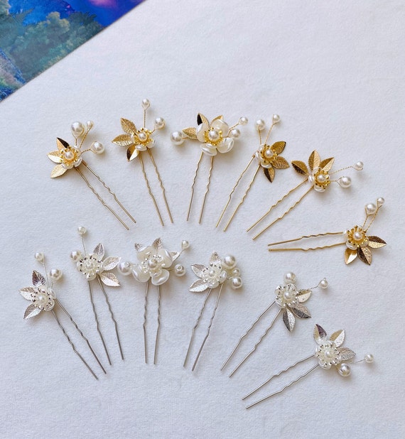 Set of 6 Bridal White Pearl Hair Pins,wedding Style Pins  display picture 1