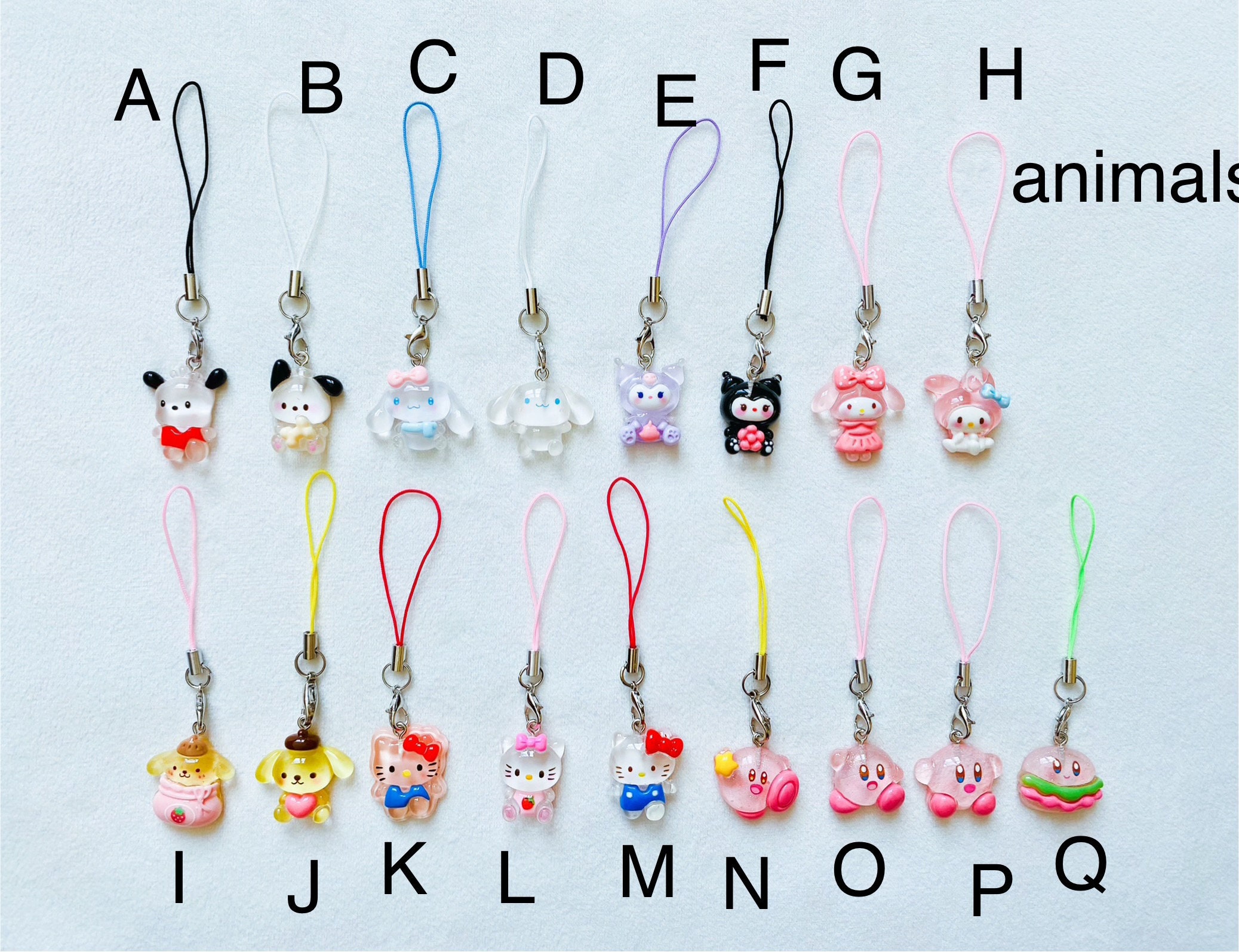 50 Kawaii Charms, Huge Assortment of Cute Cabochon Pendants, Grab Bag Mix  of Adorable Animals Food and More 